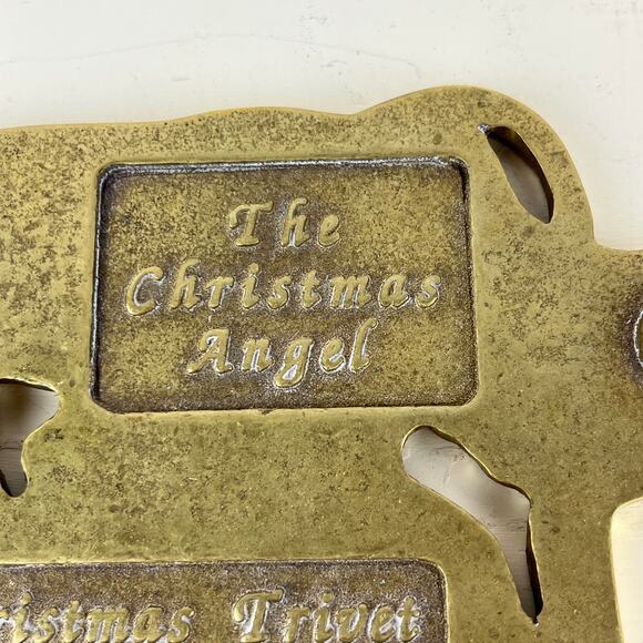 Virginia Metalcrafters Brass Christmas Angel Trivet - Picture 6 of 7